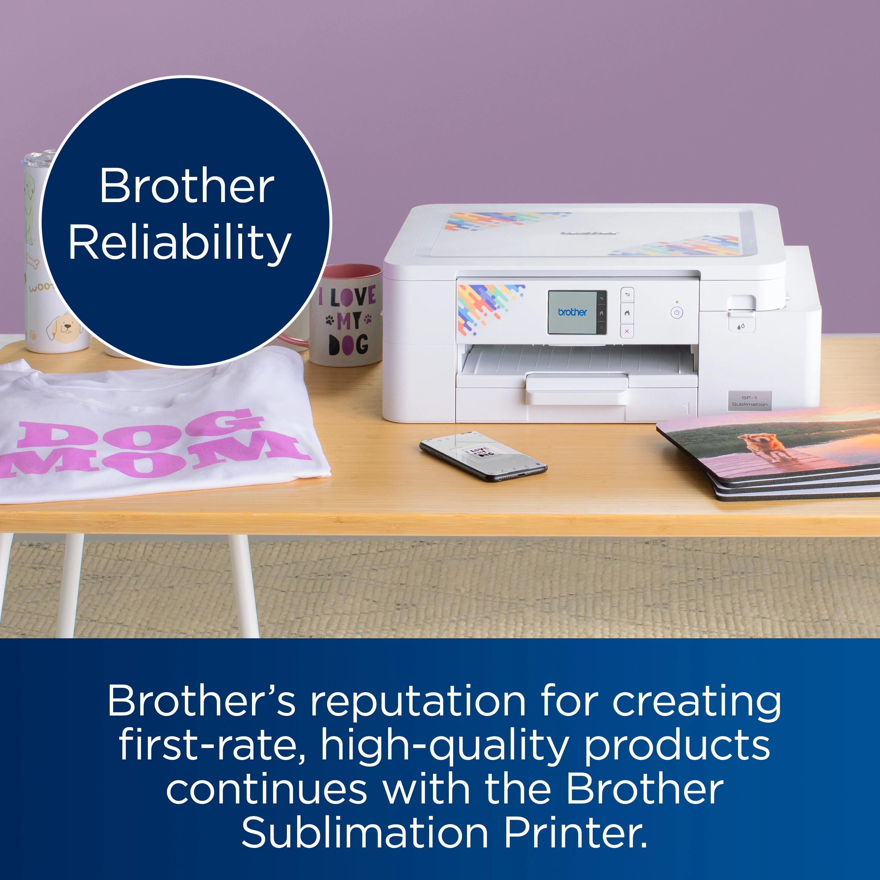 Brother Sublimation Printer and 4-Color Sublimation Ink Cartridge Set