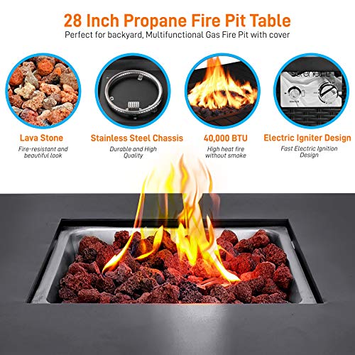 Outdoor Propane Fire Pit Table - CSA/ETL Certified Safe 50