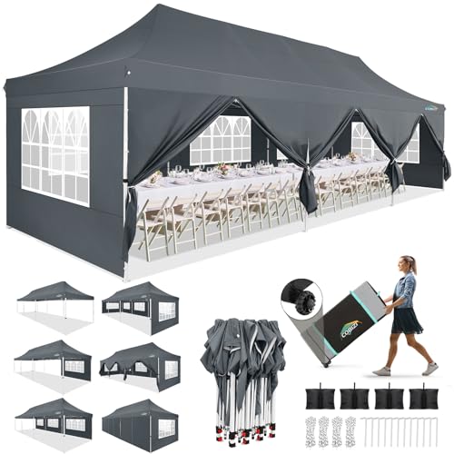10x10 Pop Up Canopy Tent with 4 Sidewalls and Mesh Windows 2.0
