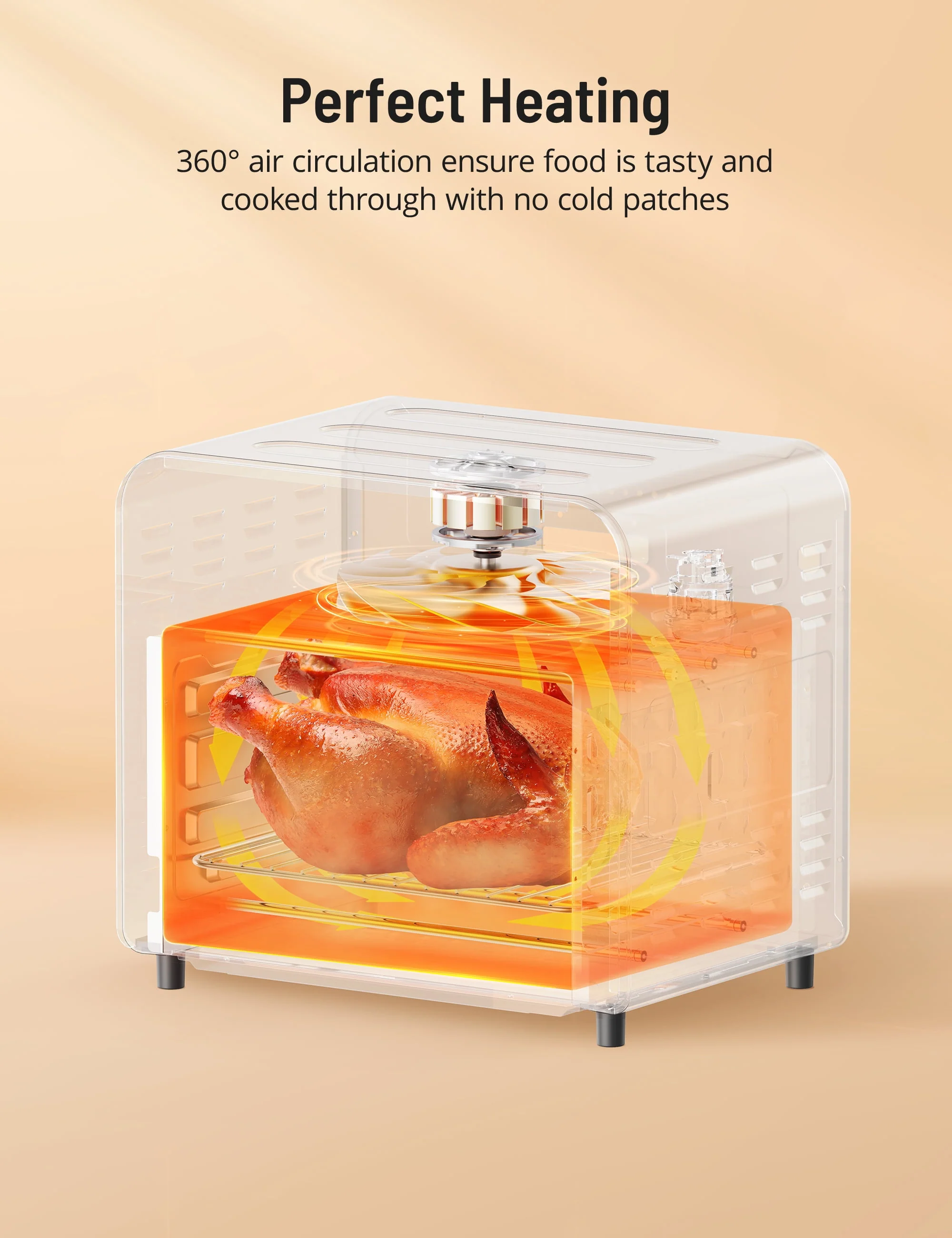 TaoTronics Air Fryer | 1700W 14.8 Quart | 9 in 1 Air Fryer Oven | Oil-less Cooker with Rotisserie Shaft