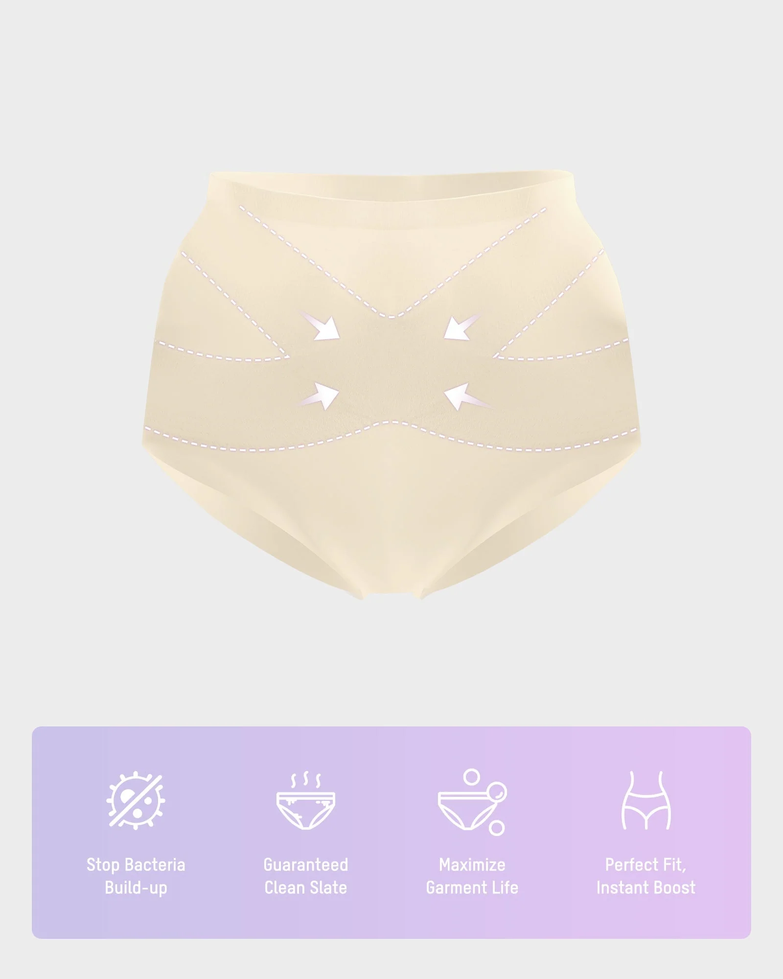 Seamless Tummy Control High-Waist Panties (5 Pack)