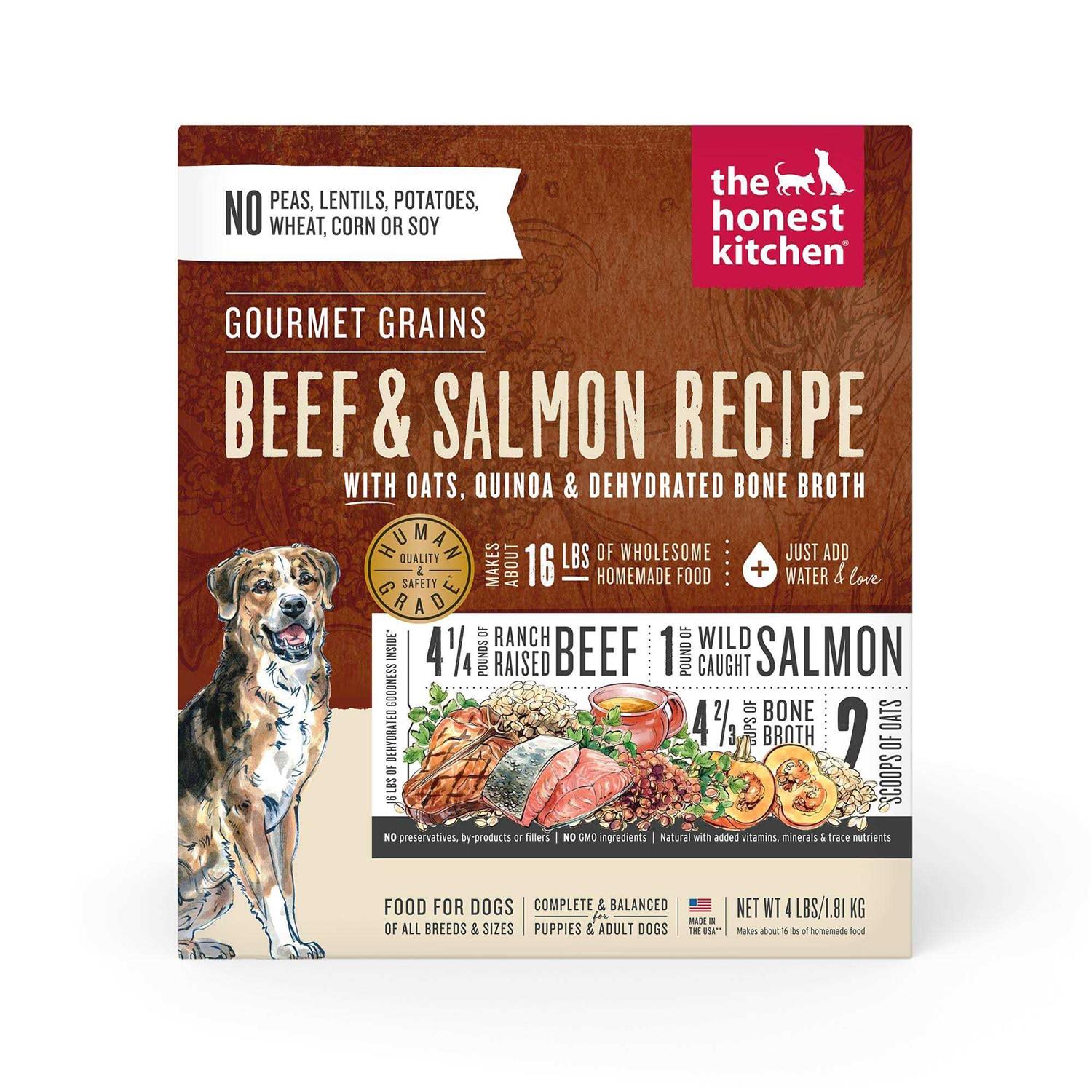 The Honest Kitchen Dehydrated Gourmet Grains Beef &amp; Salmon Dog Food - Pet Supplies online store