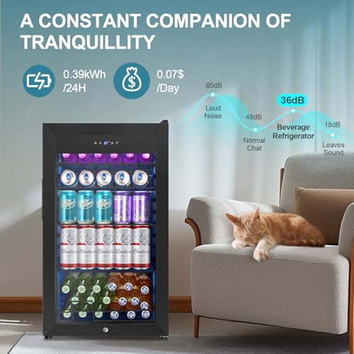 Cigar Electric Humidor, 35L 250 Counts Large Capacity Thermostatic Electric Cigar Cooler Cabinet with Digital LED Screen, Safety Lock