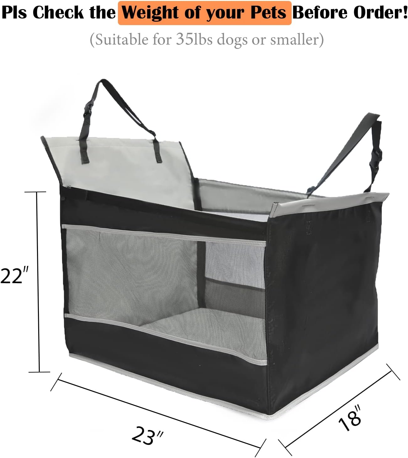 Adorepaw & Dog Car Seat for Large Dogs, Seat Extender for Car, Giving Your Pets a Comfortable Road Trip