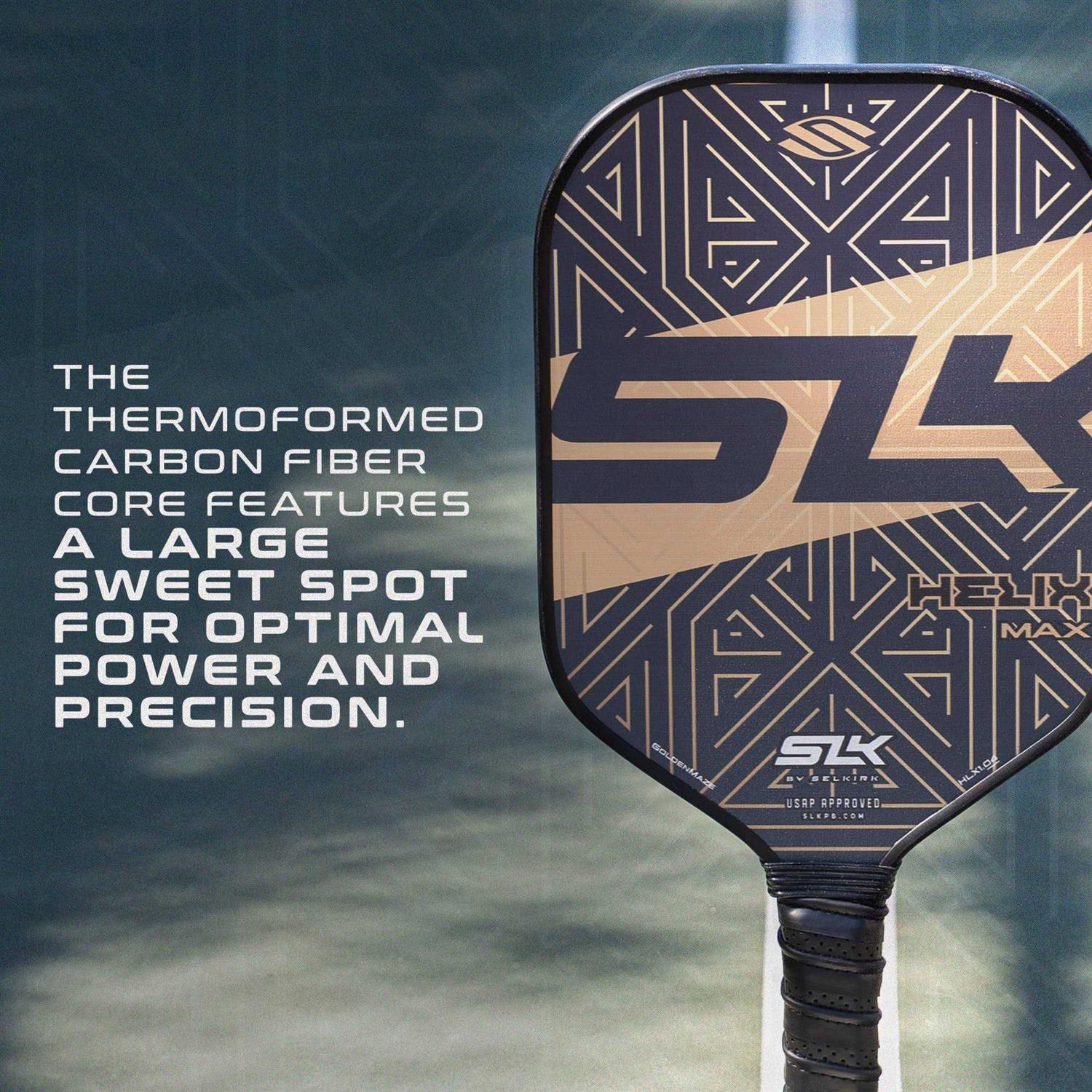 Selkirk Sport 2024 Slk Helix Pro Pickleball Paddle Carbon Fiber &amp; Fiberglass Hybrid Face - Sports Supplies Online Store