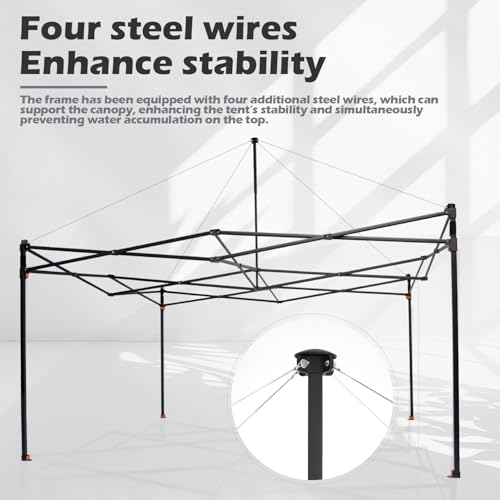 OUTFINE Heavy Duty Canopy 10x10 Pop Up Commercial Canopy Tent with 3 Side Walls Instant Shade, Bonus Upgrade Roller Bag, 4 Weight Bags