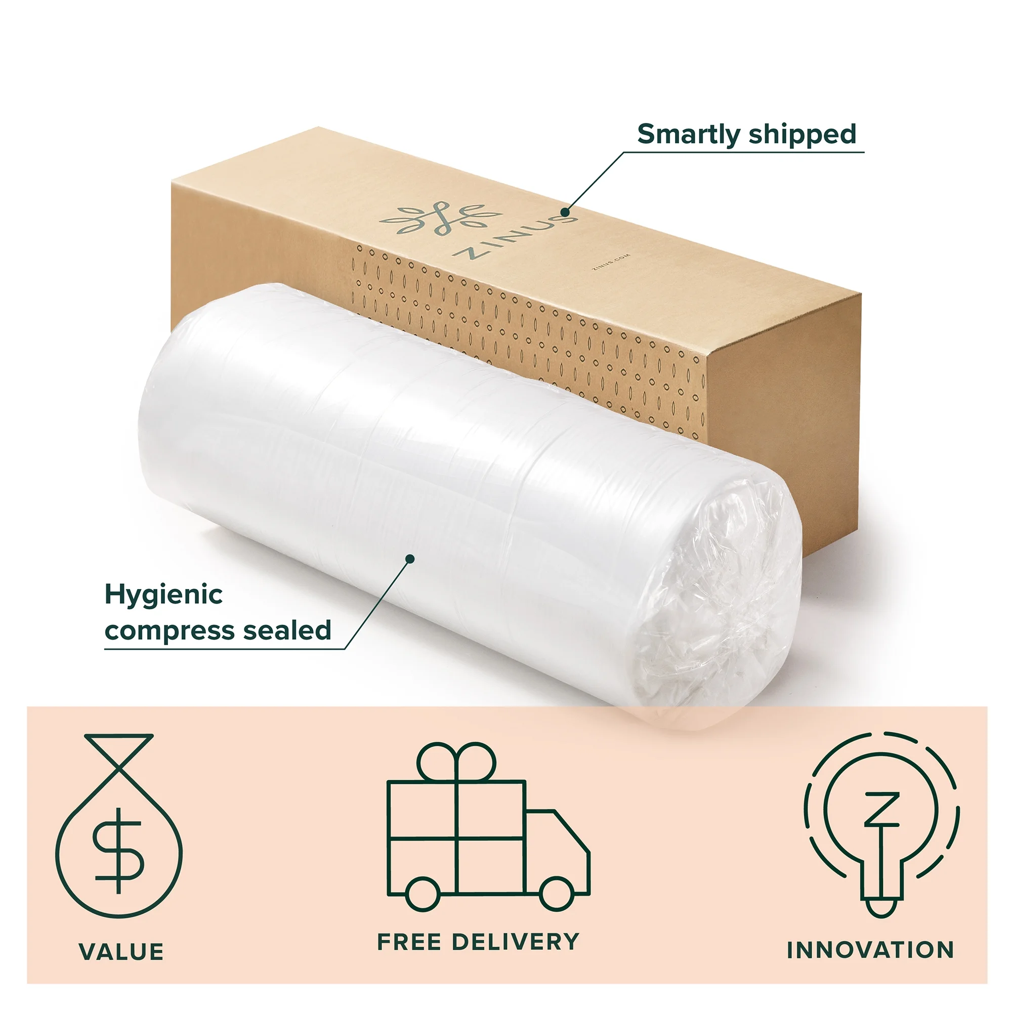Zinus 8 Cloud Memory Foam Mattress Pressure Relieving / Bed-in-a-Box Twin