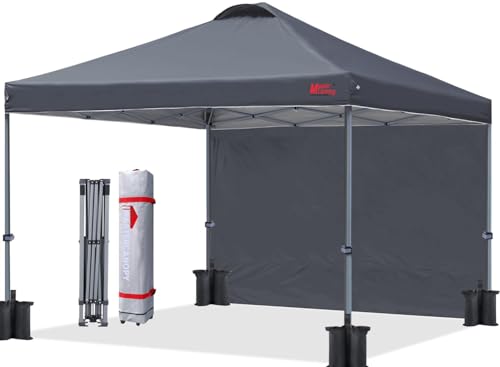 MASTERCANOPY Durable Pop-up Canopy Tent with 1 Sidewall (10'x10',White)