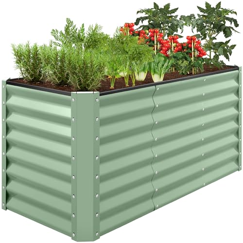 Best Choice Products 8x4x2ft Outdoor Metal Raised Garden Bed, Deep Root Planter Box for Vegetables, Flowers, Herbs