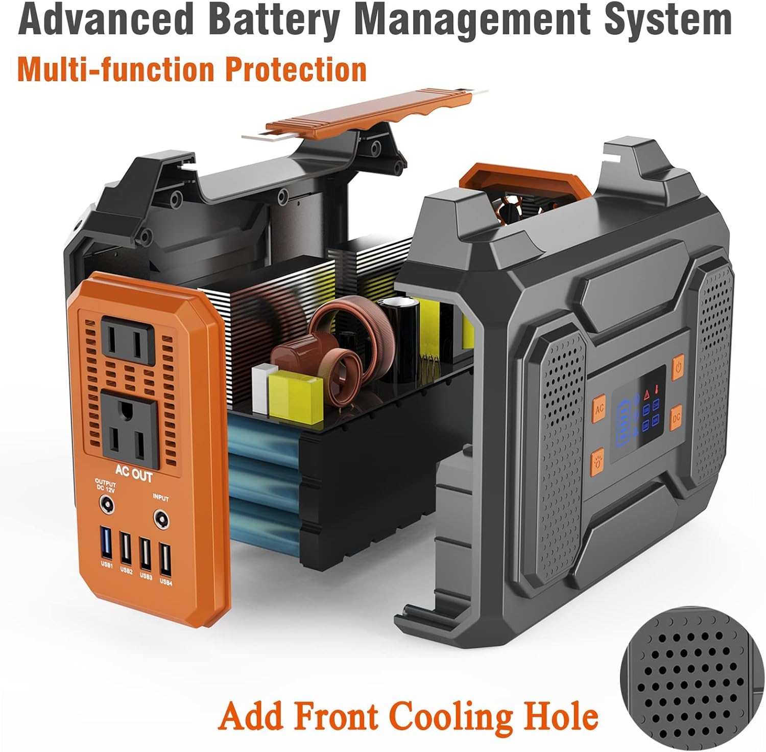 Portable Power Station 300W,Solar Outdoor Generators 280Wh/75000mAh,Lithium Battery Backup Power Source with Flashlight