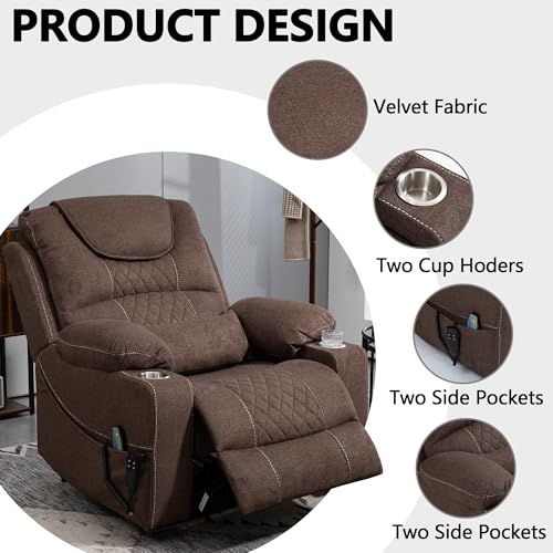Power Lift Chair Lay Flat Recliner Infinite Position Electric Dual Motor Stand Up Lift Chair with Massage and Heat for Adults