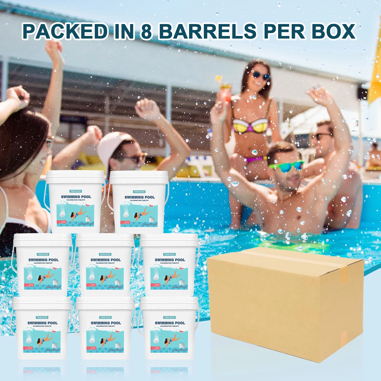 40 LB 3 Inch Chlorine Tablets for Pools Hot Tubs and Spas