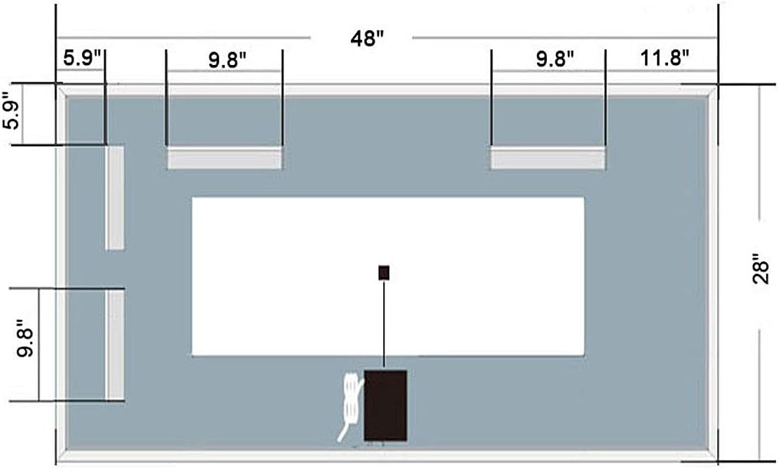 Dimmable LED Bathroom Mirror with Anti-Fog Function, 36x28 in Vertical & Horizontal Mount Illuminated Mirror with Touch Button, CRI>90