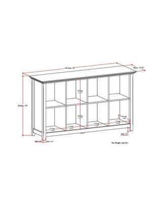 Simpli Home AXCAMH20-GR Amherst Solid Wood 33 inch x 57 inch Transitional 8 Cube Storage Sofa Table in Distressed Grey
