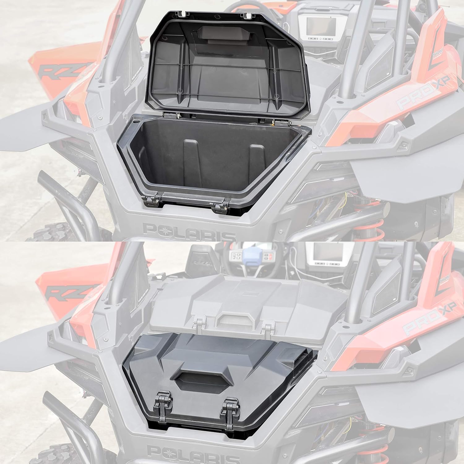 SAUTVS UTV Rear Cargo Box for RZR PRO, Poly Water Resistant 42 QT Rear Cargo Storage Box for Polaris RZR PRO XP LE 4 2020-2021 Accessories