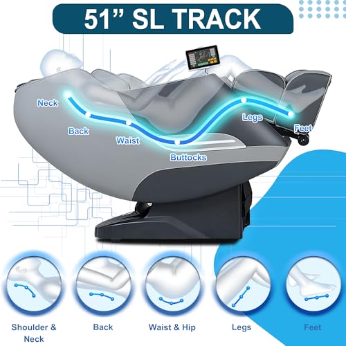Massage Chair, 3D Massage Chair Full Body, Zero Gravity Shiatsu Recliner W/Heating, SL Track, Wireless Charger, Bluetooth Speaker, Foot Rollers