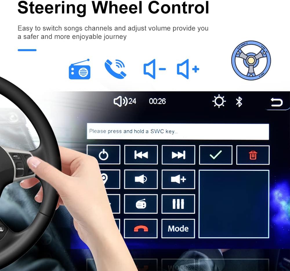 Double Din Car Stereo with Carplay/Android Auto 6.2&ldquo