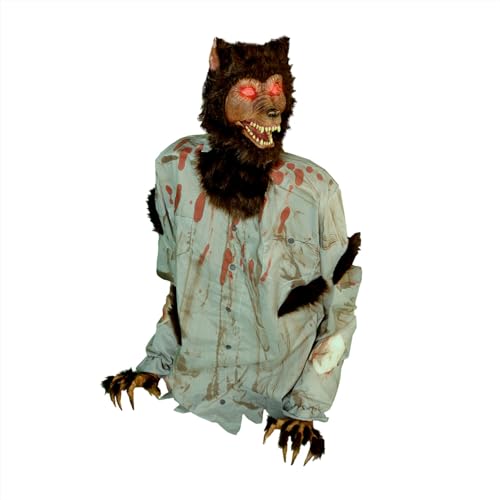 Haunted Hill Farm 5.9 ft. Animatronic Lurching Woman by Tekky, Halloween Animatronic, Scary Indoor House Prop & Decoration