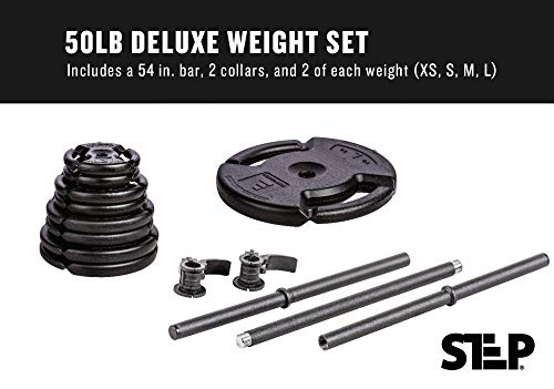 Club Quality 4-Weight Deluxe Barbell Set (includes the bar) by Step Fitness