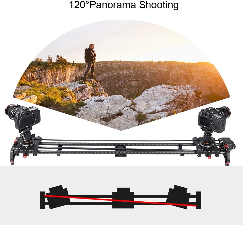 GVM Motorized Camera Slider, 31 Carbon Fiber Dolly Rail Camera Slider with Time-Lapse Photography