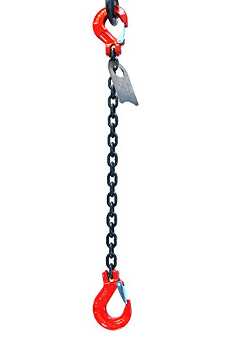 Chain Sling - 3/8" x 5' Single Leg with Sling Hooks - Grade 80