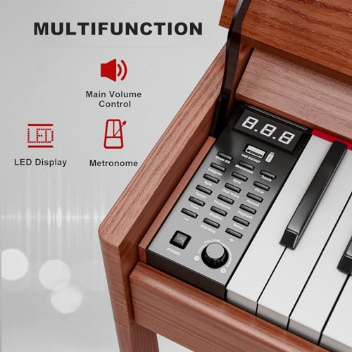 UMOMO 88 Weighted Key Digital Piano with Duet Piano Bench