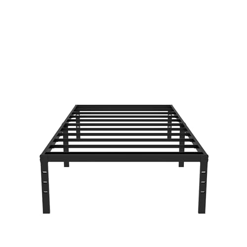 Full Size Bed Frame, 14 Inch Metal Platform Bed with Iron-Art Headboard & Footboard, Classic Bed Frame with Heavy Duty Metal Slats Support