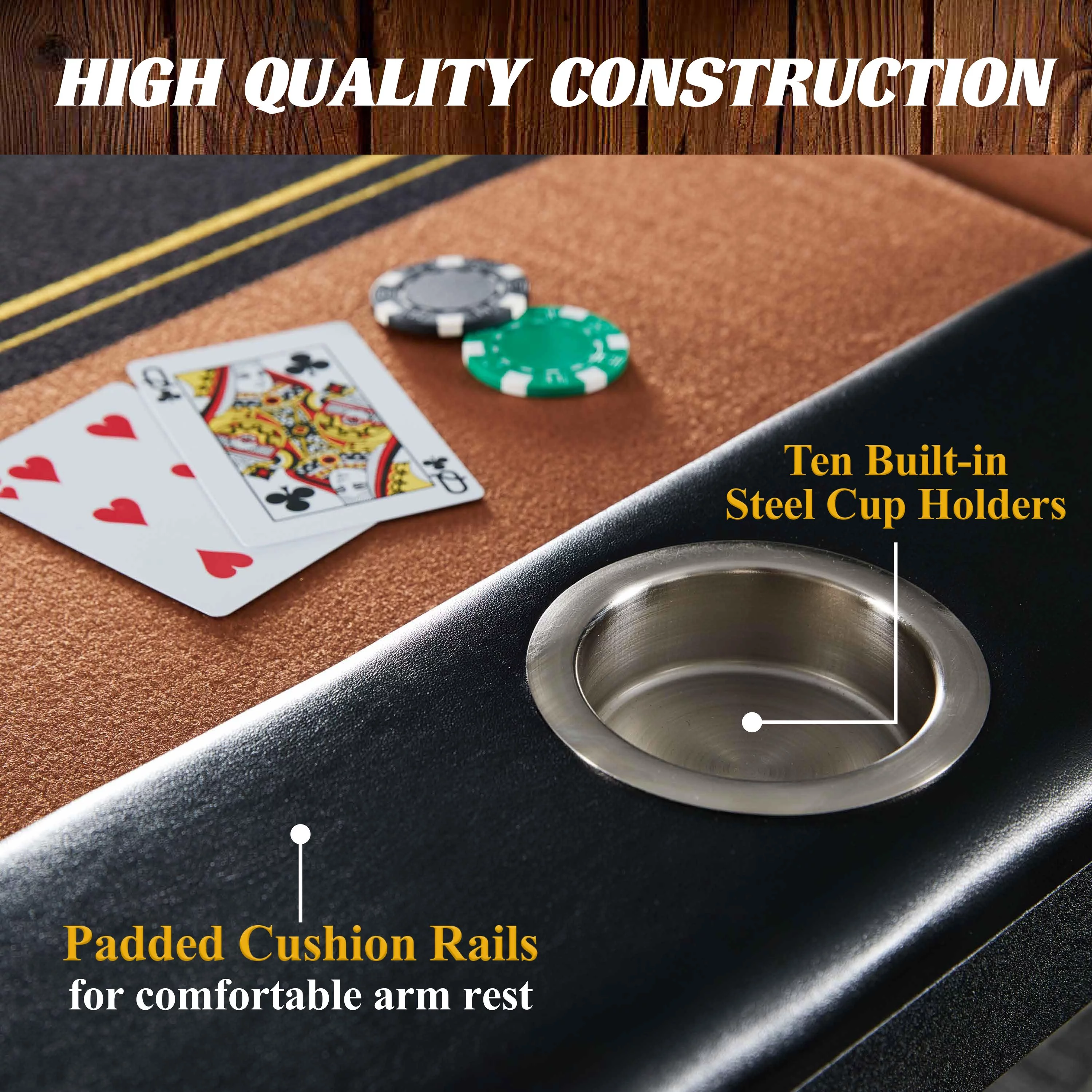 Barrington 10-Player Poker Table, No Assembly Required