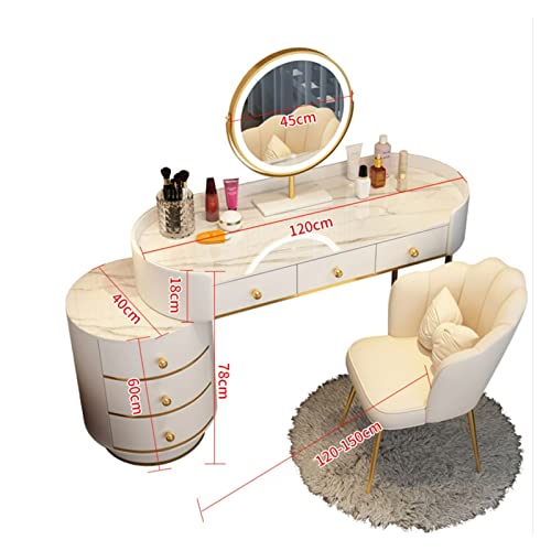 Vanity Table White Vanity Set Makeup Vanity Desk with Round Mirror