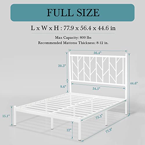 HOOMIC Queen Size Metal Platform Bed Frame with Headboard, Under Bed Storage, Noise Free, No Box Spring Needed, 12 Durable Ribs, Easy Assembly, Black