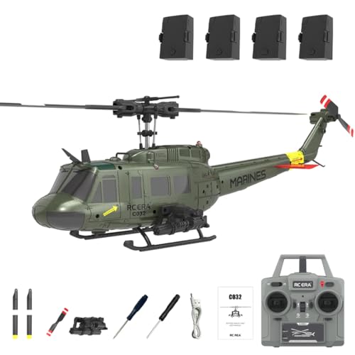 RC ERA C032 UH-1 Huey RC Helicopter with 3D Inverted Flight & 6-Axis Gyro Stabilization