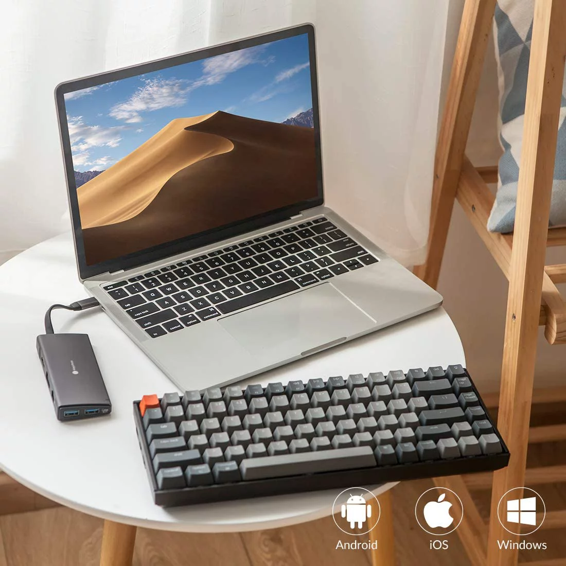 Keychron K2 - Version 2 - keyboard - backlit - wireless - USB, Bluetooth 5.1 - key switch: Gateron G Pro Brown
