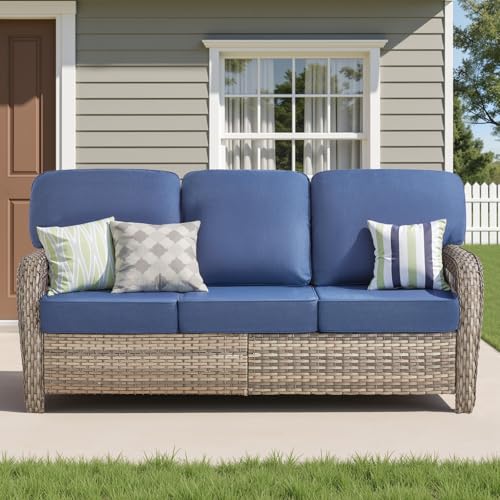 7 Pieces Outdoor Furniture Set with Swivel Chairs