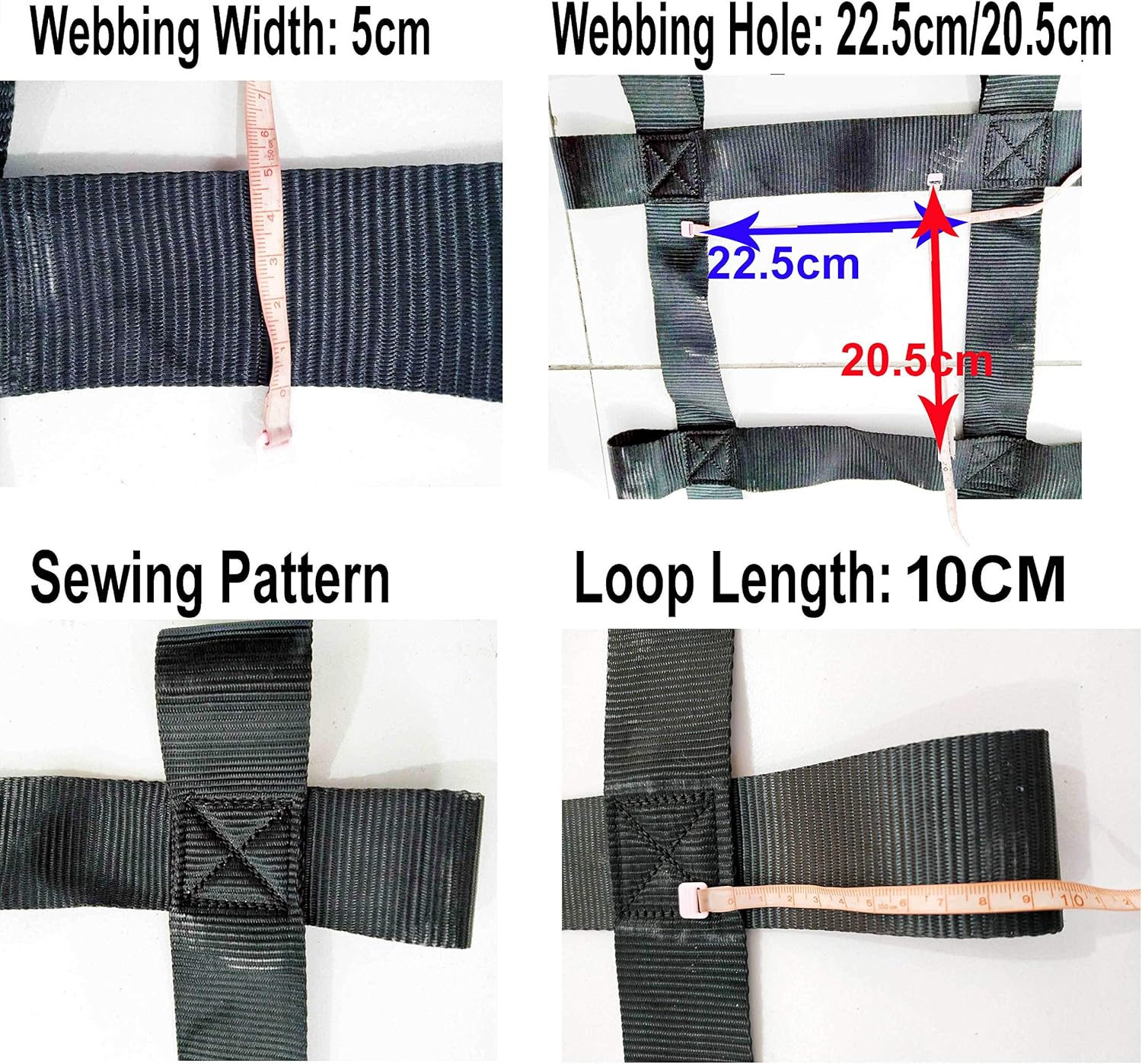 Fong 10 ft X 8 ft Climbing Cargo Net Black - Indoor Climbing net - Outdoor Playground Swing, Belt Swing, Cargo Net Playground (10ft X 8ft)