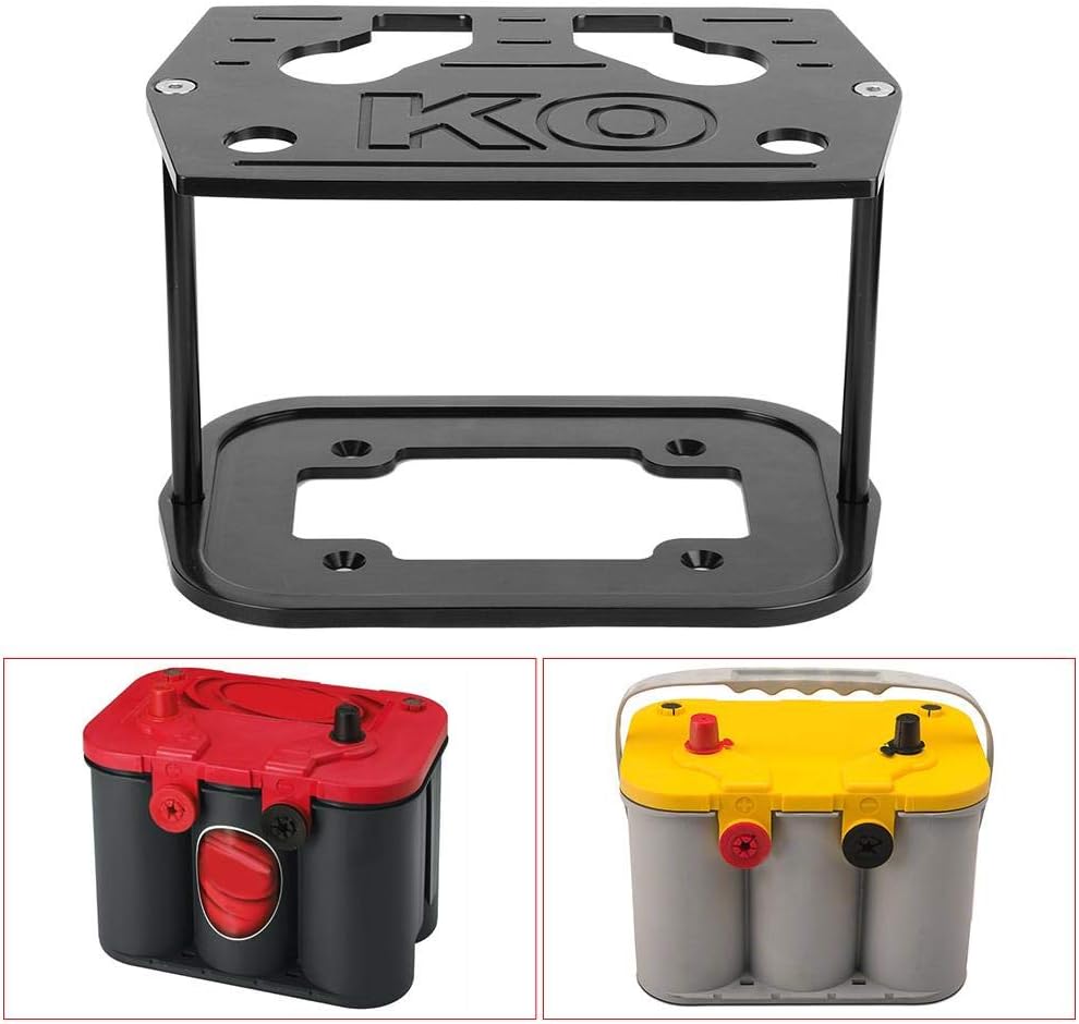 Yctze Stainless Steel Battery Tray Hold Down for Optima 34/78 Battery Red Yellow Top(Black) optima battery hold down,34/78 battery tray