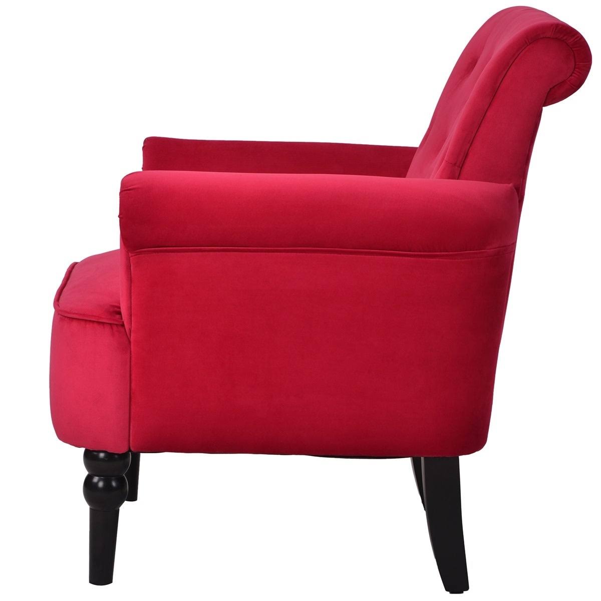 Merax Elegant Button Tufted Club Chair Accent Armchair - Rosewood