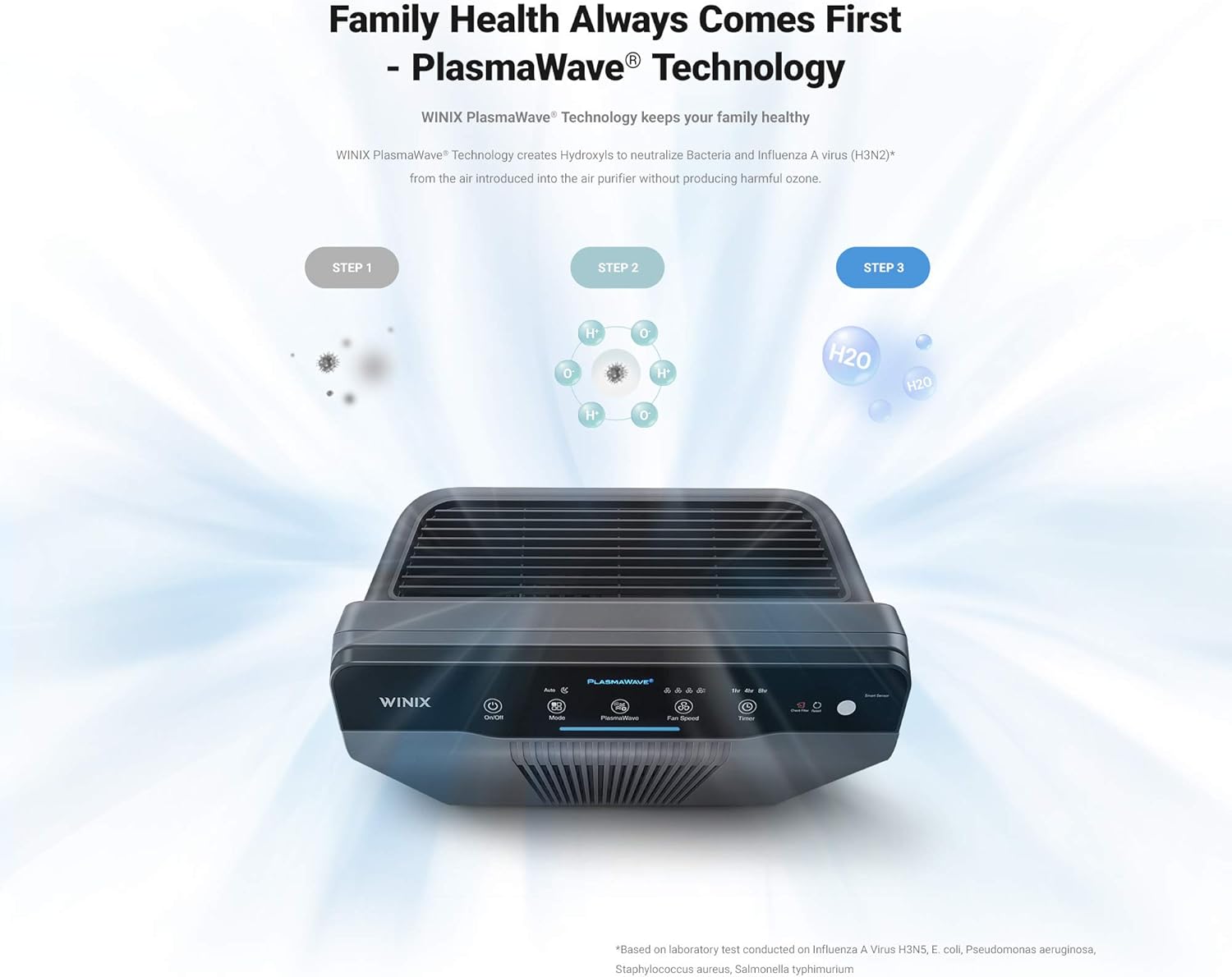 Winix 5300-2 Air Purifier with True HEPA, PlasmaWave and Odor Reducing Carbon Filter,Gray
