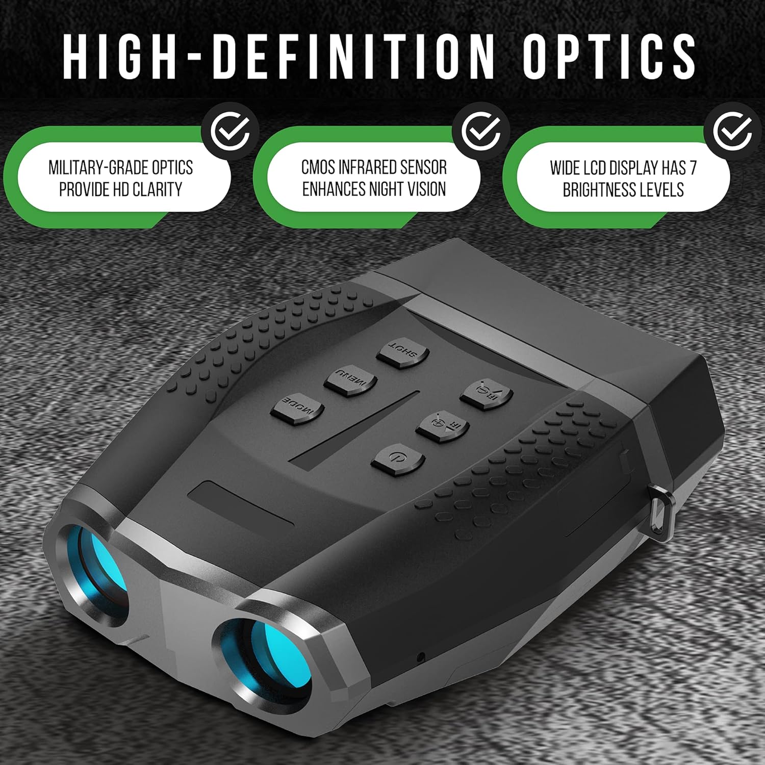 Bush Tech Night Vision Binoculars, Military-Grade Binoculars with Camera for Deer Hunting and Surveillance