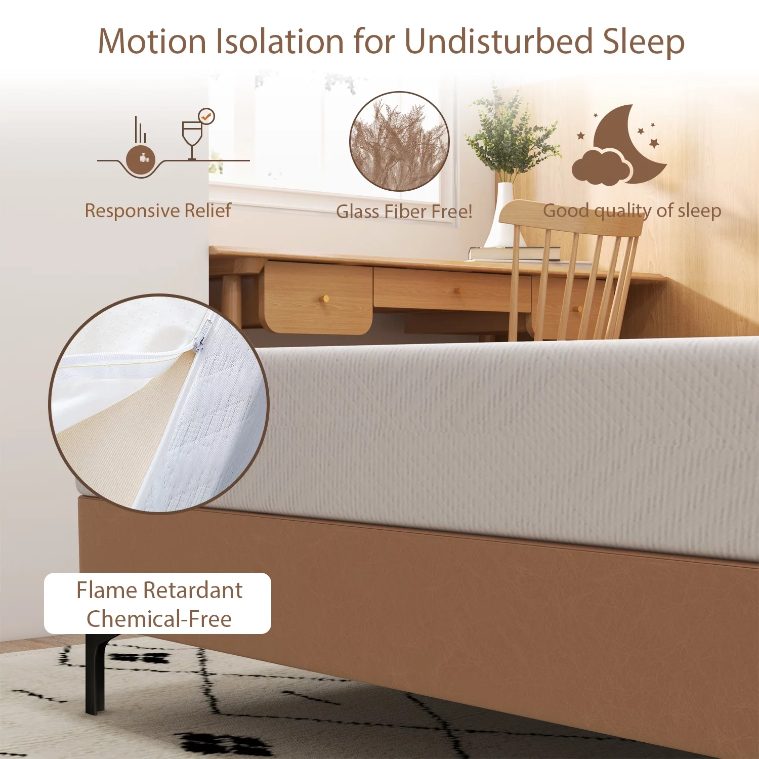 8 inch Full Size Green Tea Cooling Memory Foam Mattress in a box, Medium Feeling, Cooling Gel Infused,Made in USA, White - Radiant Selections