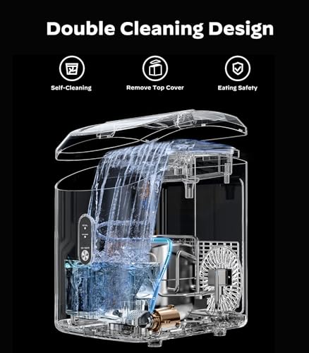 Nugget Ice Maker Countertop, Silonn Chewable Pellet Ice Machine with Self-Cleanin Function, 33lbs/24H Portable Ice Makers for Home Kitchen Officce
