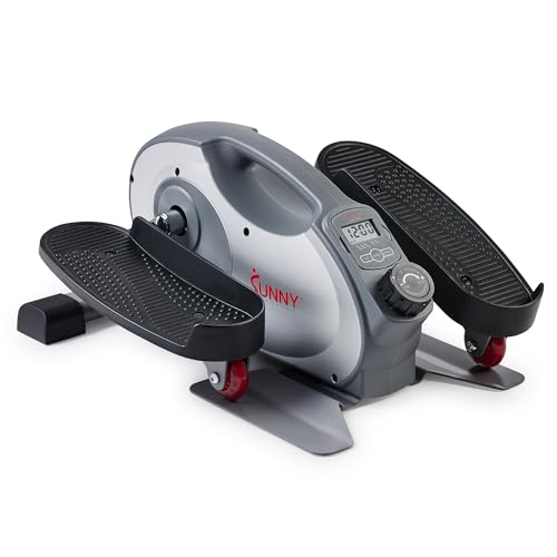 Sunny Health & Fitness Sitting Under Desk Elliptical Exerciser, Portable Pedal Training Machine for Senior Exercise, Peddler for Home Workout