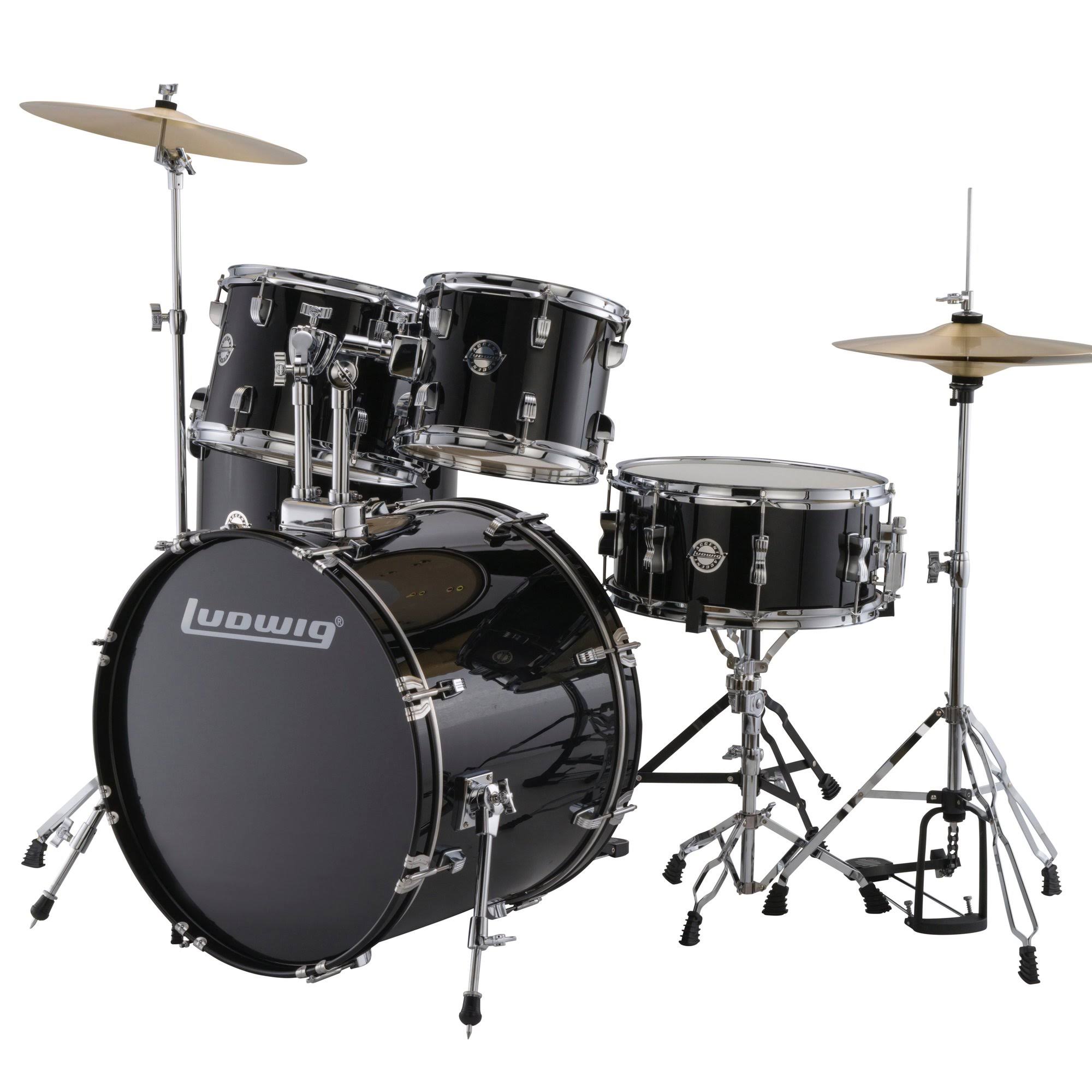 Ludwig Accent Drive 5-Piece Complete Drum Set - Black - Megean