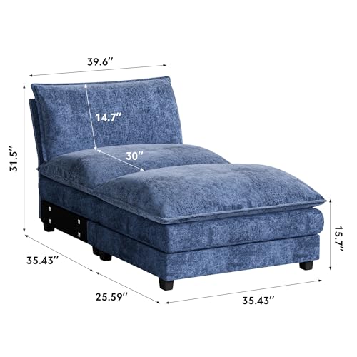 Homall 119" Modular Sectional Sofa, L Shaped Sofa Couch with Reversible Ottoman, DIY Combination Chenille Deep 3-Seat Cloud Couch for Living Room