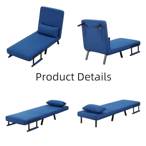 3 in 1 Sleeper Sofa Bed, Futon Sofa Bed for Living Room with Side Pocket, Black Sleepers Sofa Couch with Pullout Bed
