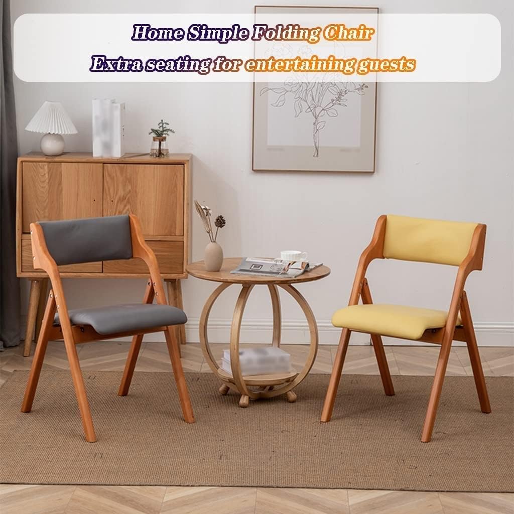 Folding Chairs Wood Beech Wood Folding Home Office Chair, Simple and Comfortable backrest Dining Chair, Space Saving, can Bear 150kg