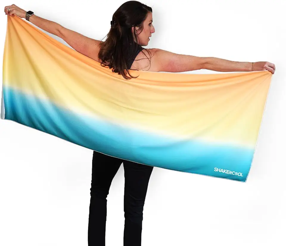 Sponsored Ad - SHAKEitCOOL Large Cooling Shawl - Instant Heat Relief for Outdoor Events - Soft, Lightweight, Breathable, UPF40 Sun Protection