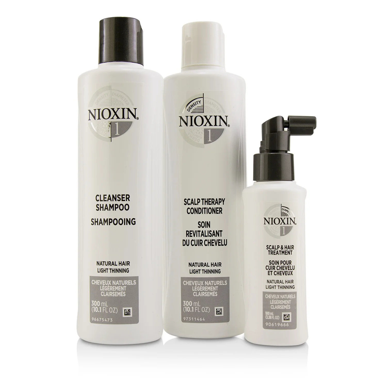 Nioxin 3D Care System Kit 1 - For Natural Hair, Light Thinning, Light Moisture  3pcs