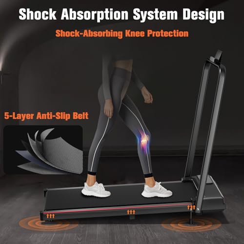 7.8MPH Incline Treadmill for Home, Walking Pad with Handle Bar, Under Desk Compact Treadmill with 350 Lbs Capacity, LED Display & APP, Remote Control