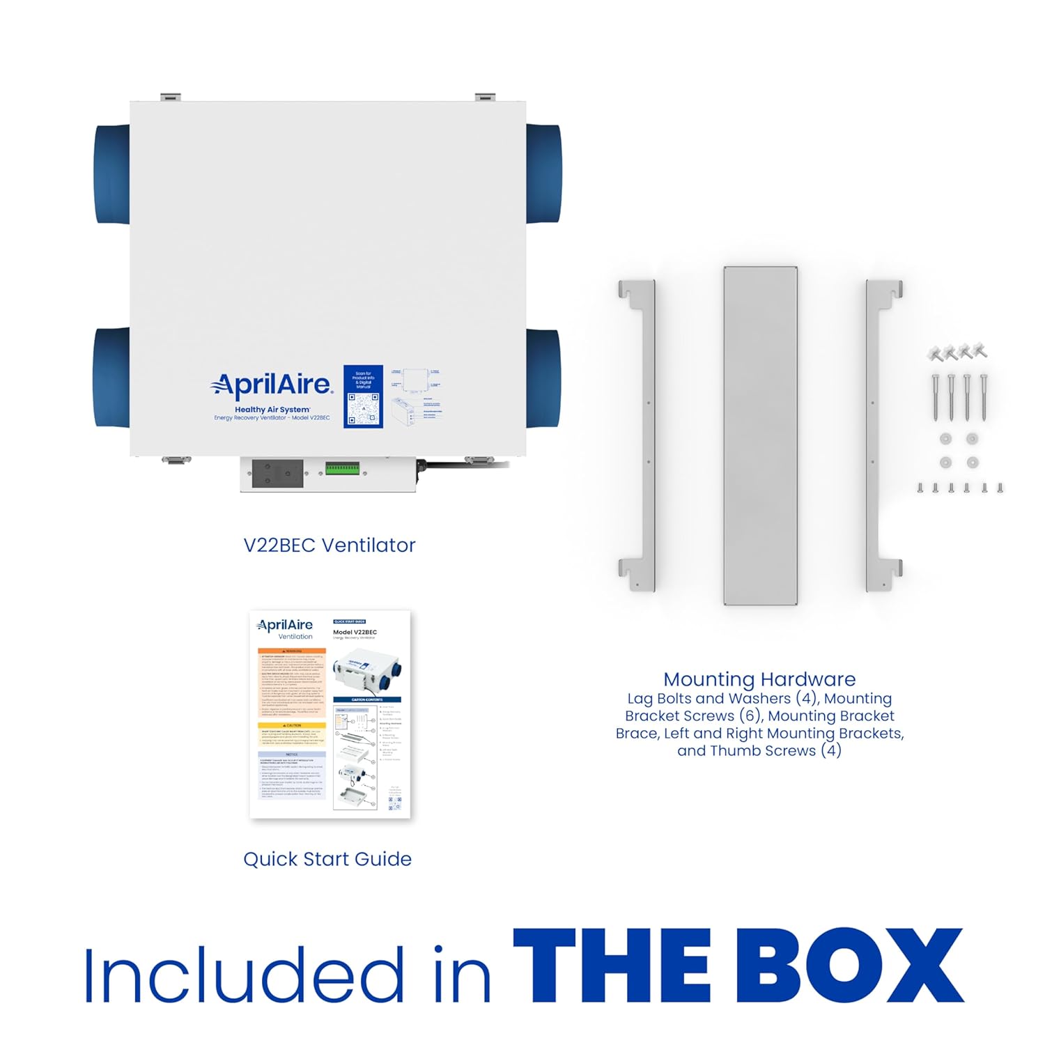Aprilaire V22BEC Energy Recovery Ventilator With Easy-Install Bracket, 1.45 CFM/Watt for Homes up to 6,000 Sq Ft - Smart Home Appliances