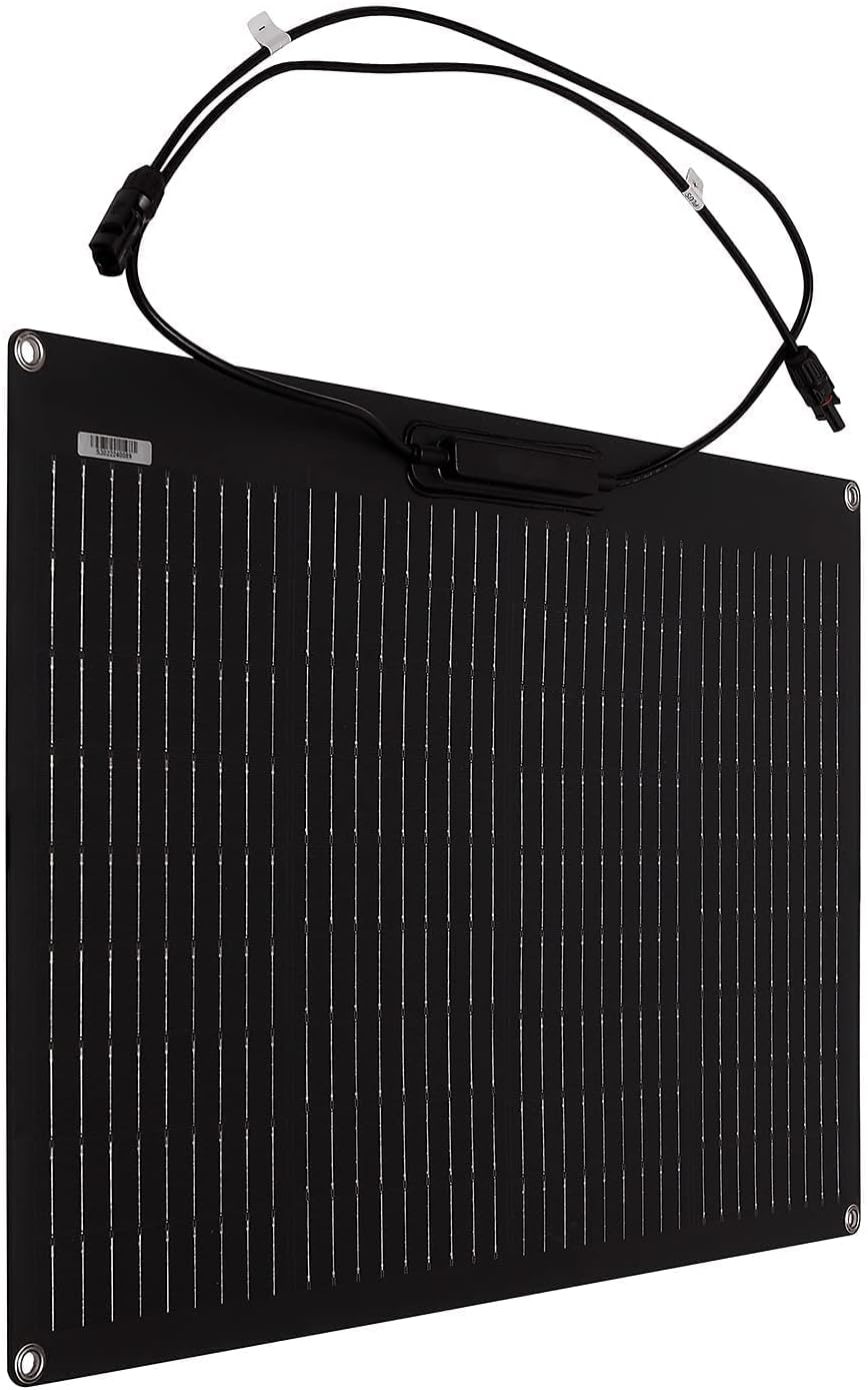 Mono 50W Flexible Solar Panel Waterproof Off-Grid Solar Power System Charger for RV, Boat, Caravans, Motorhome, Camping and 12V Charging
